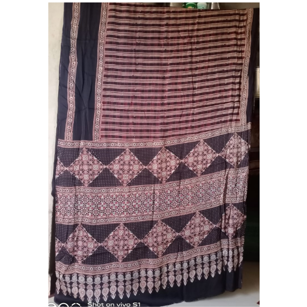 Ajrakh Block print Saree 